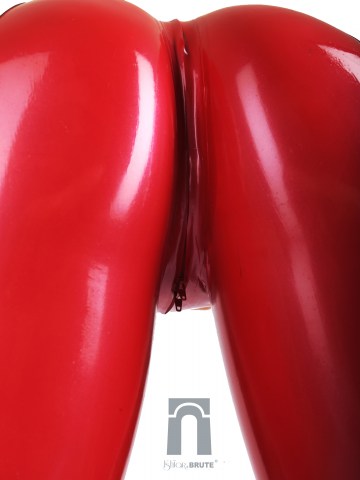 Ishtar and Brute cheeks legging in red latex 16_